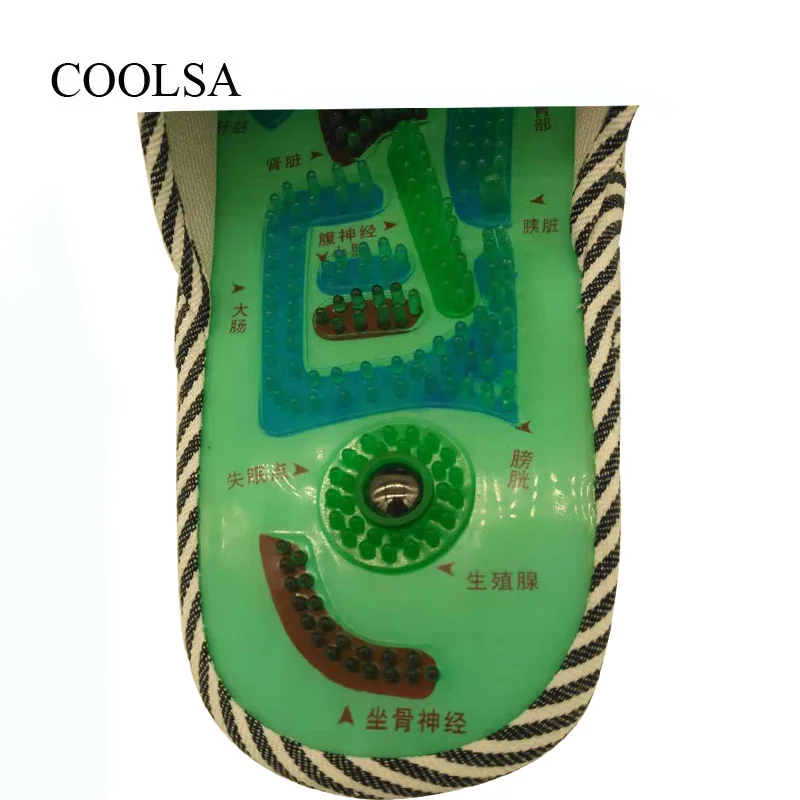 Тапки COOLSA мужские домашние массажные плоские Нескользящие в синюю полоску Эва