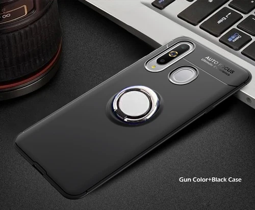 silver black Роскошный чехол для телефона с магнитным кольцом 9 цветов для samsung Galaxy A90, матовый Силиконовый чехол для Galaxy A60 A70 A80 - Цвет: silver black