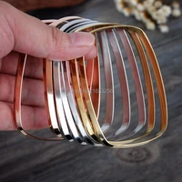 7pcsset new 98g stainless steel 3 colour square cuff bracelet bangle women lady xmas birthday gifts jewelry 70556mm