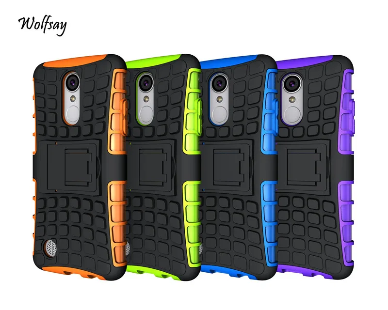 Wolfsay For Case LG K8 2017 Cover Rubber &amp Hard PC Fundas LV3 k8 X300 M200N Holder Stand |