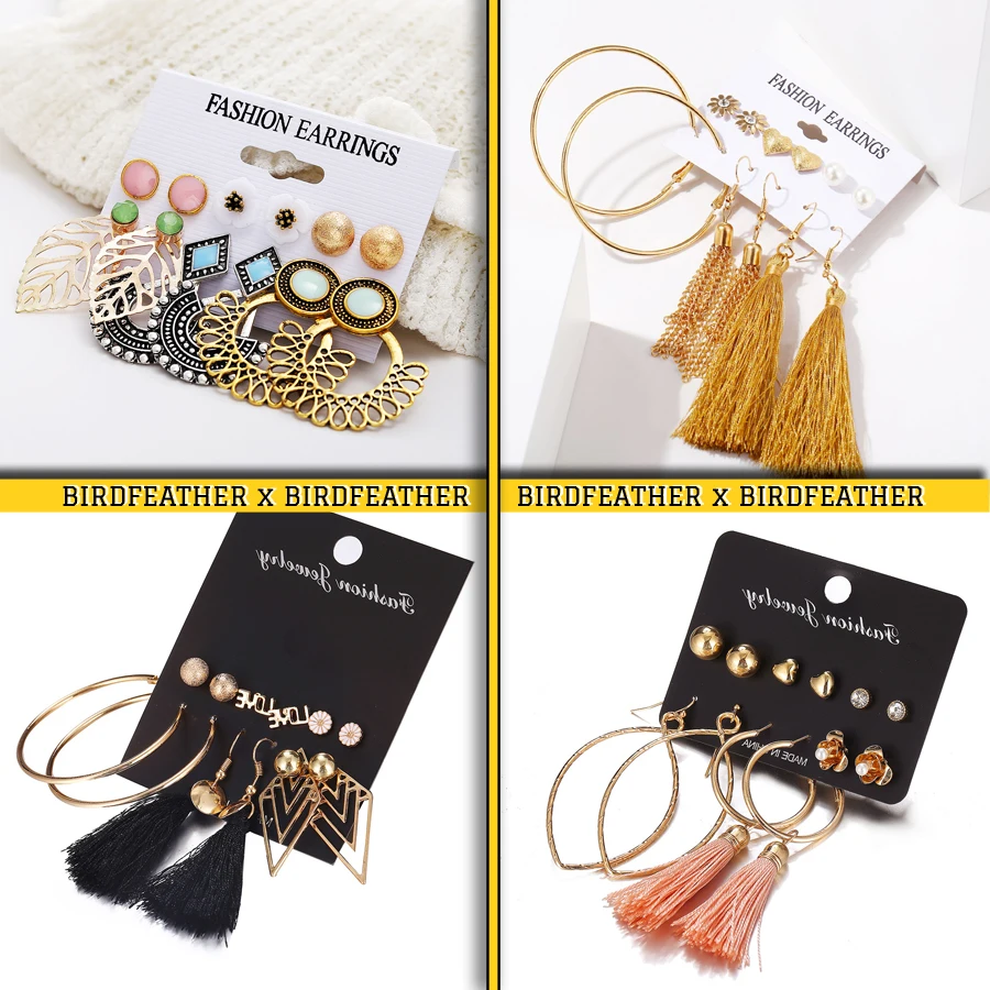 Модный Комплект сережек для женщин с кисточками в виде листьев и цветов