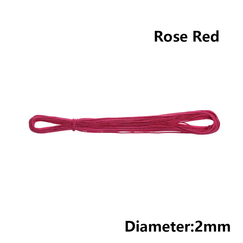 style 1 - rose red 12 Цветов Паракорд 550 веревка 5/10/20 м Длина парашютный шнур верёвки для палатки набор для выживания для Пеший Туризм Кемпинг Диаметр 2 мм - Цвет: style 1 - rose red