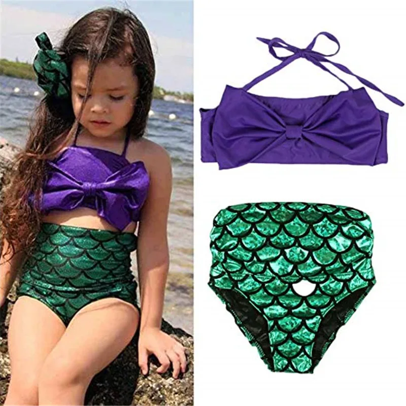 Комплект из 2 предметов купальник принцессы с хвостом русалки Детский комплект