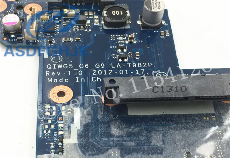 Материнская плата для ноутбука QIWG5_G6_G9 LA 7982P Lenovo G580 материнская DDR3 интегрированная