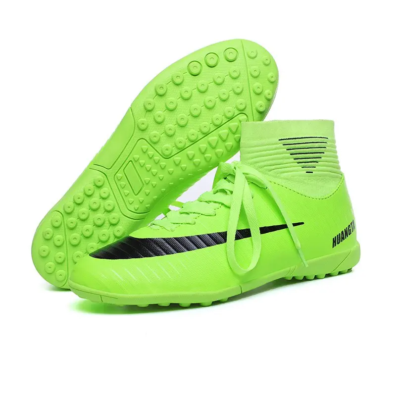 Jual Pria Sepak Bola Sepatu Sepak Bola Cleat Hukum Duri Panjang TF Paku Pergelangan Kaki Tinggi Atas Sepatu Lembut Indoor Rumput Futsal Sepak Bola Sepatu Pria 45