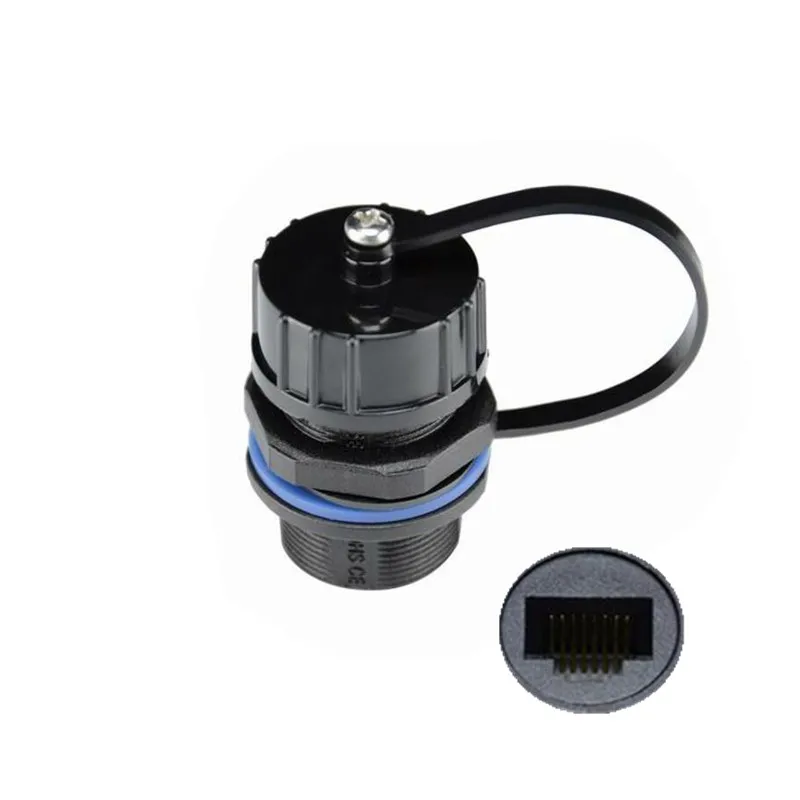 

Ethernet LAN Black IP68 Protection M20 Stuffing Locknut Plastic AP Outdoor RJ45 Waterproof Gland Connector