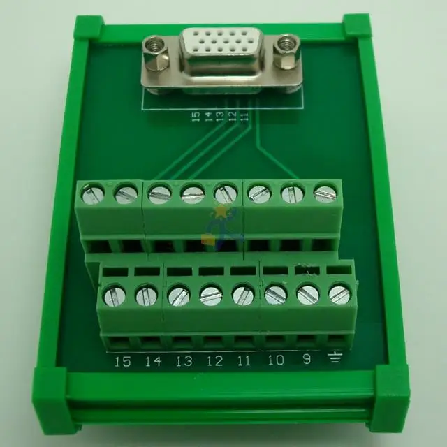 DB15 VGA Женский D-SUB 15-контактный порт сигналы Breakout PCB плата винтовой клеммный