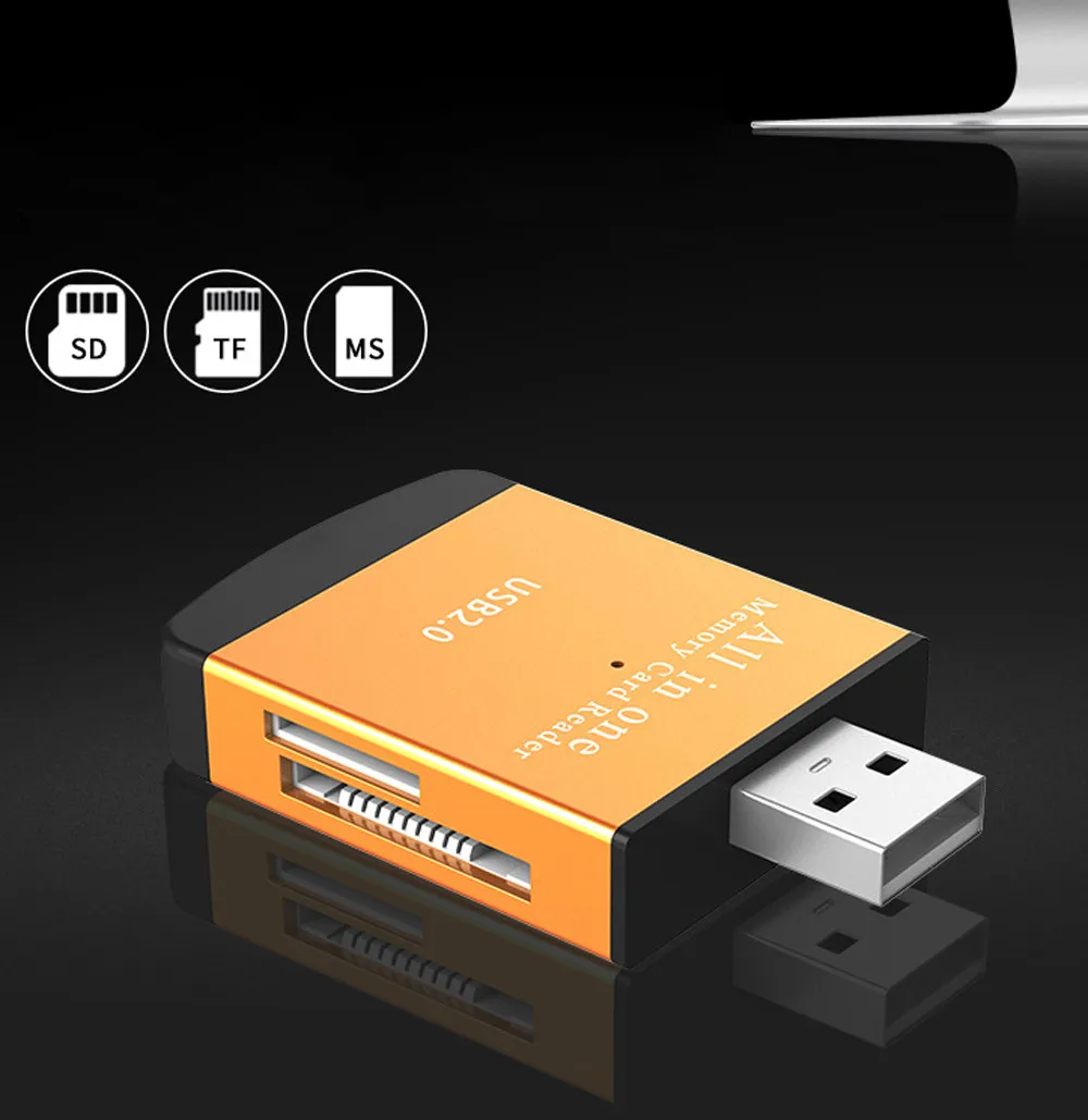 Устройство для чтения карт usb Флэш диск мини usb памяти легкий USB2.0 4-в-1 компактный флэш-накопитель карта памяти для устройства чтения sd-карт TF карты памяти MicroSD карта MS z65