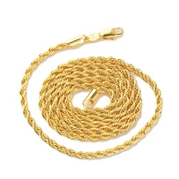 yellow gold gf mens womens necklace 24rope chain gf charming jewelry best packaged with 7 days no reason to refund