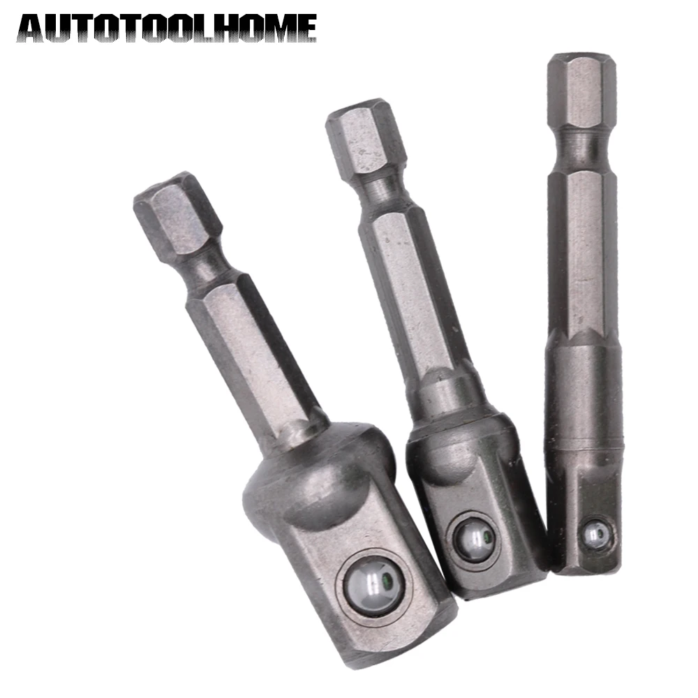 3 шт. 1/4" 3/8" 1/2" Адаптер переходной на Посадочный Присоединительный квадрат для электрической дрели или шуруповерта