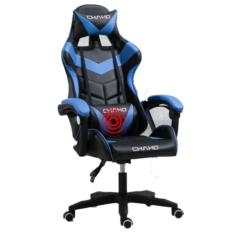 deep blue Высокое качество Live Gaming Office Silla Gamer Boss Esports кресло массажная подушка Эргономика Синтетическая кожа бытовые стальные ножки - Цвет: deep blue