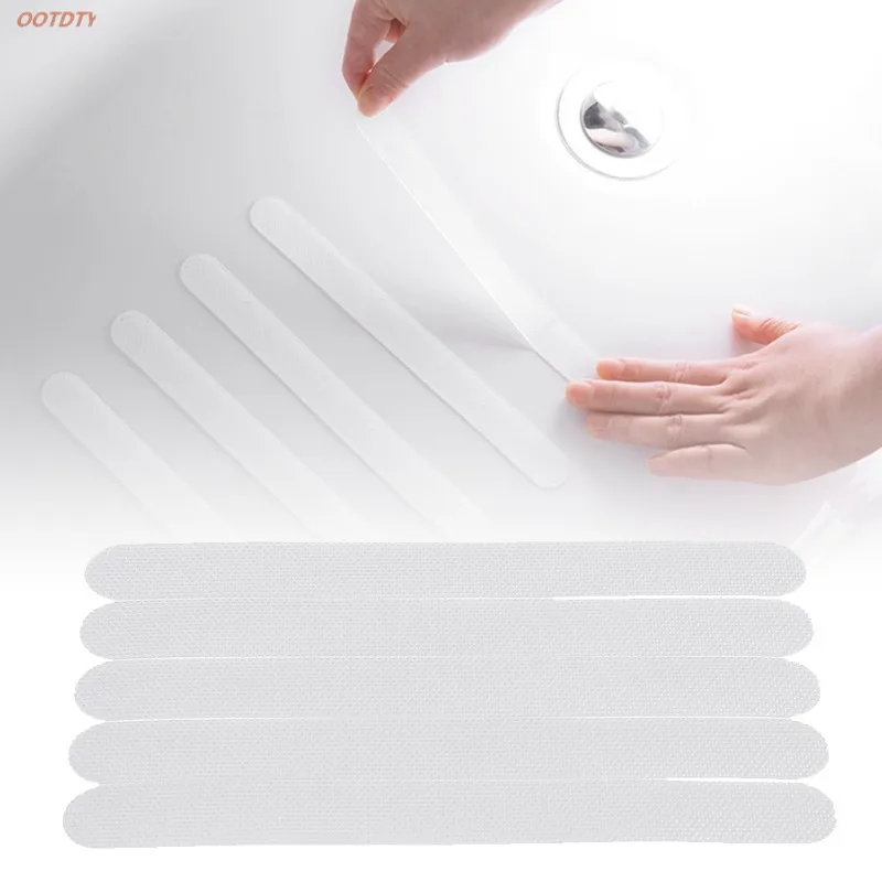 OOTDTY 5Pcs Bathtub Staircase Transparent Anti Skid Slip Proof Safe Strip Tape Bathroom | Дом и сад