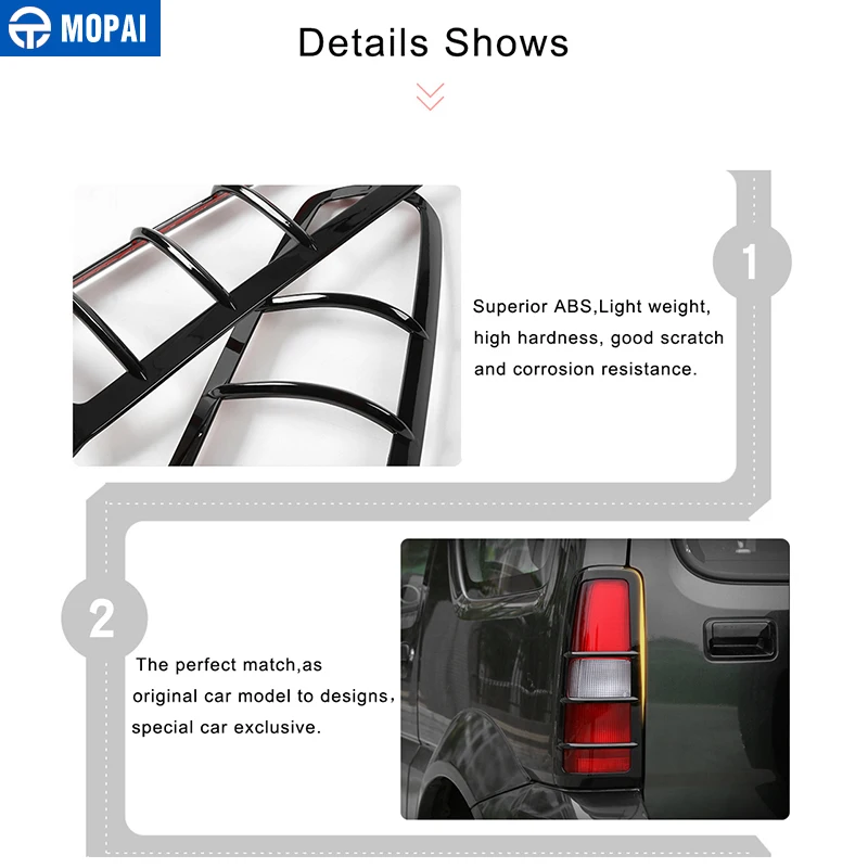 MOPAI колпаки для автомобильных ламп для Suzuki Jimny 2007 ABS Автомобильный задний светильник для Suzuki аксессуары для Jimny