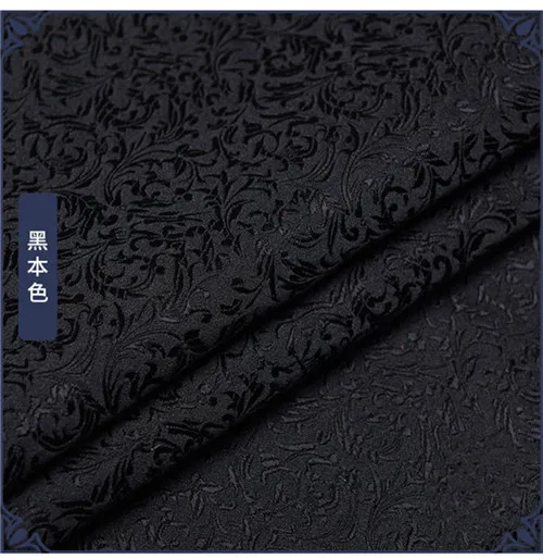 black CF443 100*75 см 16 цветов листья жаккардовая парча ткань китайский фестиваль свадебное платье Ципао Cheongsam Чехол для подушки DIY материал - Цвет: black