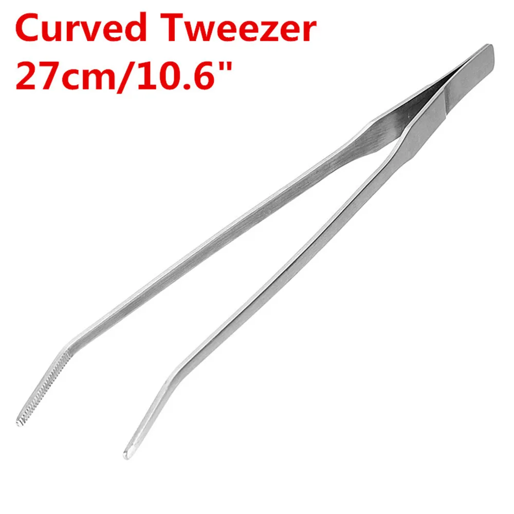 27CM Curved 27/38/48 см аквариум прямые/изогнутые пинцеты, коробка с инструментами, инструменты для обслуживания для аквариума живых растений трава Aquario аксессуар акватические рыбы для домашних животных - Цвет: 27CM Curved