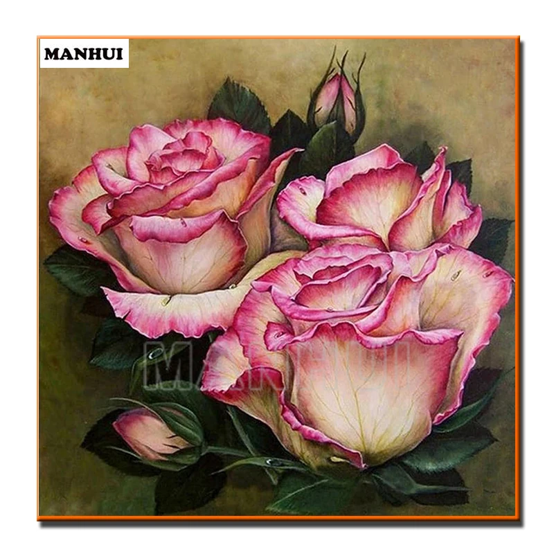 DIY Алмазная Картина Вышивка крестом мозаика вышивка розовая роза картина