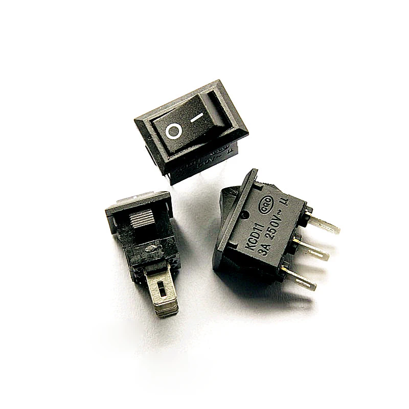 

Rocker switch, black, 3 feet 2 stalls, rocker switch 15MM * 10MM 3A / 250V
