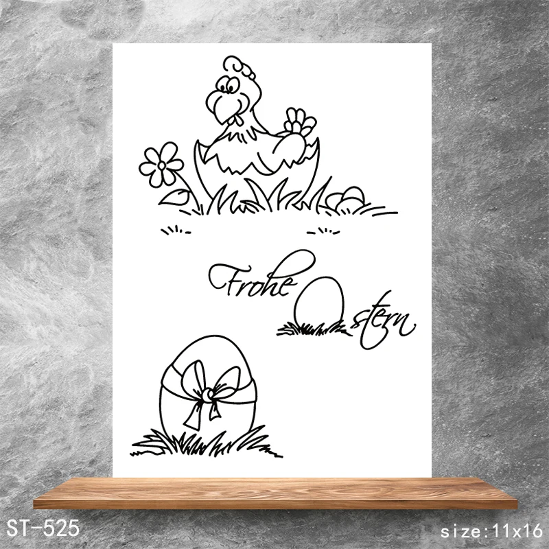 

ZhuoAng Easter Transparent Stamps DIY Scrapbooking Album Card Making DIY Decoration Making Embossing Stencil