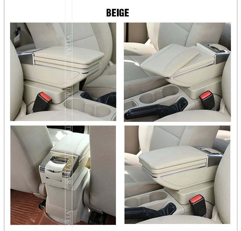 Vtear для PEUGEOT 206 207 подлокотник коробка центральный магазин содержимое коробка автомобильный-стиль хранения центр консоль продукты интерьерные аксессуары