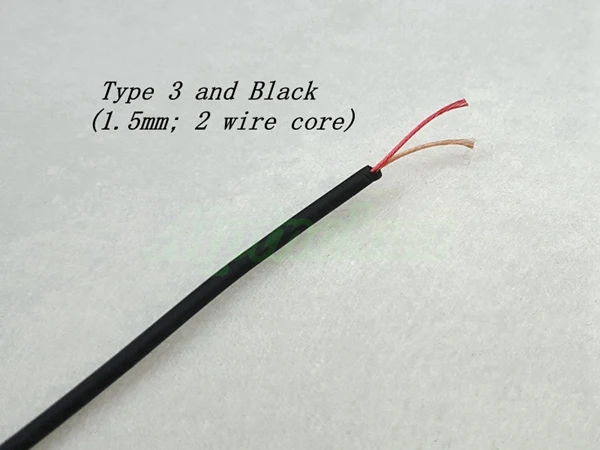 Type 3 and Black Aipinchun 5 м/лот DIY аудио кабель для наушников Ремонт Замена наушников провод шнур черный/красный/фиолетовый - Цвет: Type 3 and Black