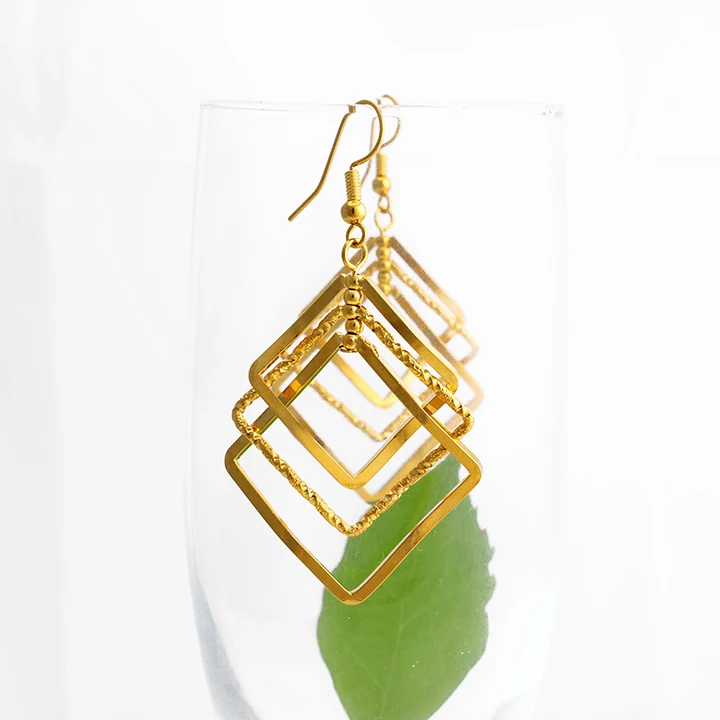 Fansheng Новое поступление Африканский этнический стиль Ромб элегантные серьги для