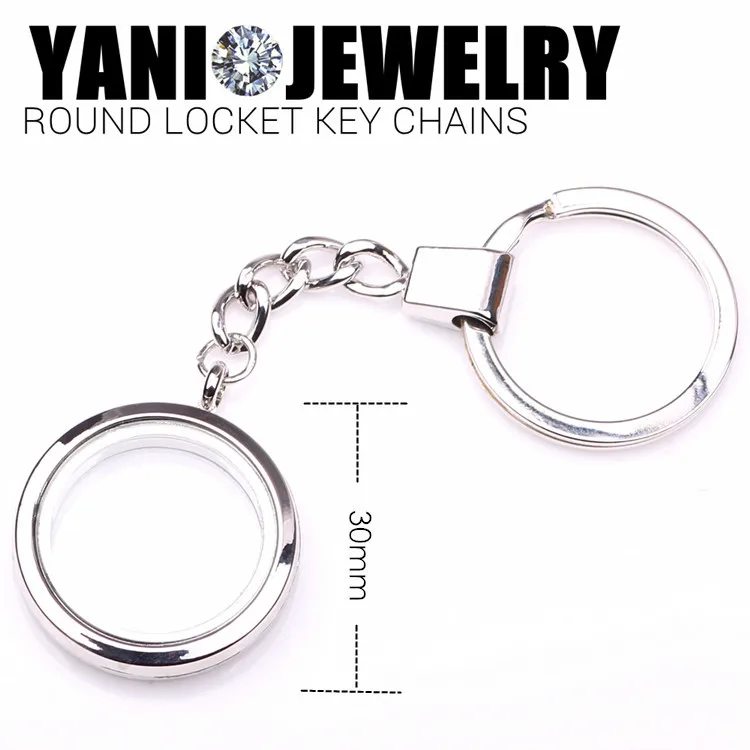 10 шт./лот Бесплатная доставка 30 мм круглые серебряные Простые брелоки медальон из