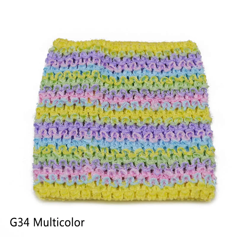 G34multicolor Новое поступление, 6 дюймов, 15*15 см, цветная юбка-пачка, вязанная крючком, топы для малышей, обхват груди, для самостоятельного изготовления, платье-пачка ручной работы, топы, декор для дня рождения - Цвет: G34multicolor