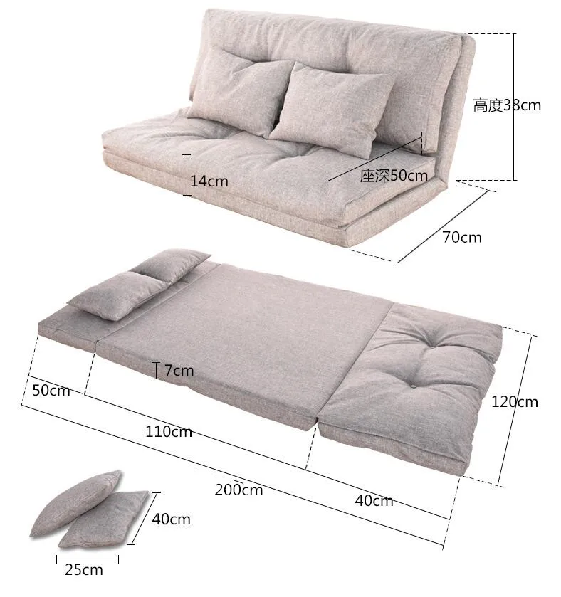 Регулируемый напольный диван и для гостиной спальни складной с 14 наклонными