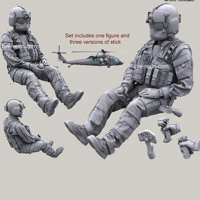 Not assembled 1pcs 1/35 Набор фигурок солдат из смолы, современный Спецназ США, вертолет неокрашенный и разобранный(в комплект не входит пистолет - Цвет: Not assembled 1pcs