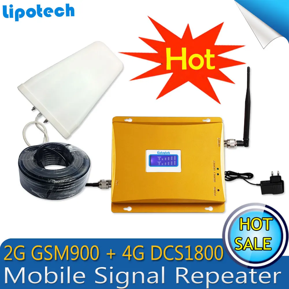 Усилитель сотового сигнала Lintratek GSM 900 4G LTE 1800 (FDD Band 3) двухдиапазонный ретранслятор