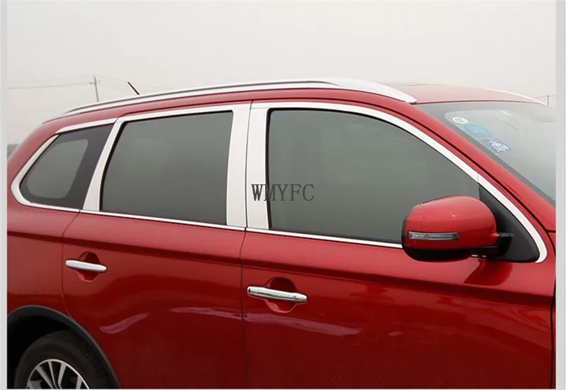 20 шт. для Mitsubishi Outlander автомобильный корпус из нержавеющей стали, стекло, окно, украшение, столб, средняя полоса, отделка рамы