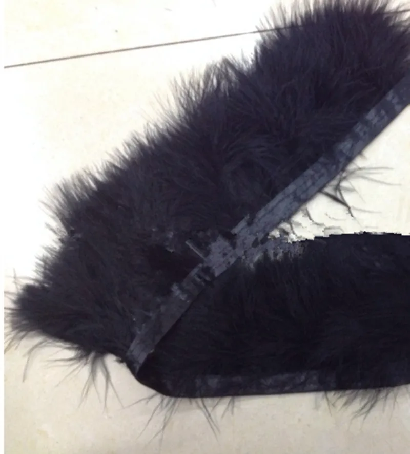 Черная отделка перьями марабу 1 ярд/партия пушистая перьевая лента на ярд высота 3