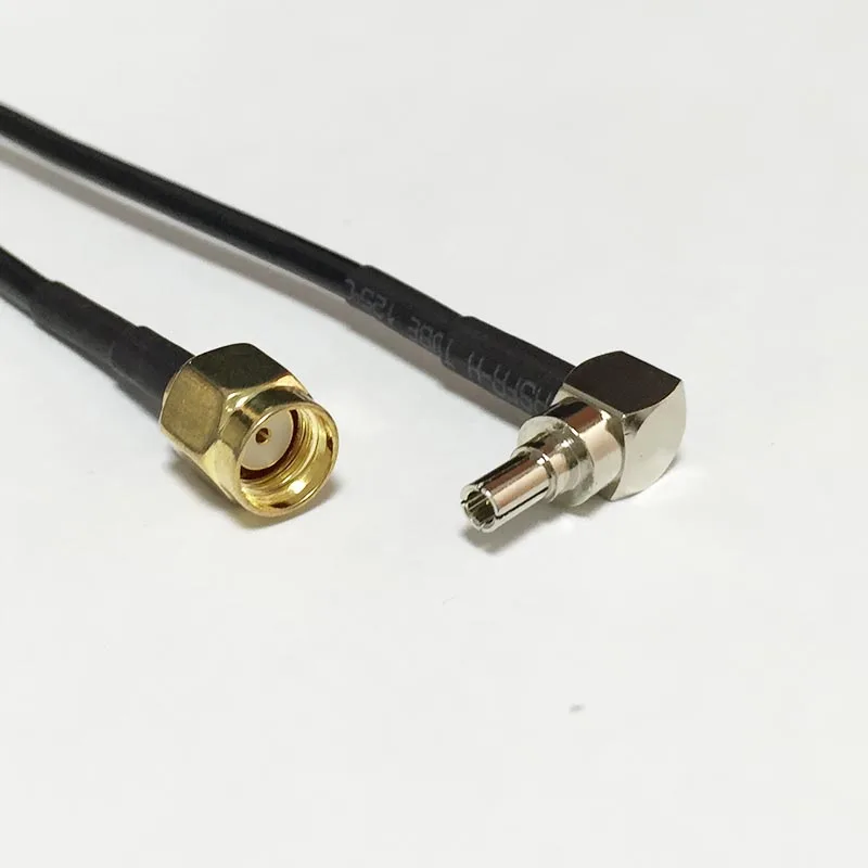 

New Wireless Modem Wire RP-SMA Male Plug Switch CRC9 Right Angle Connector RG174 Cable 20CM 8" Wholesale Fast Ship