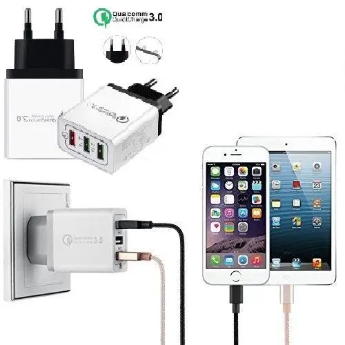 Универсальный сетевой адаптер с 3 USB портами и поддержкой быстрой