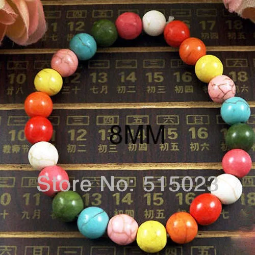 Классический браслет зеленый 8 мм круглые бусины Регулируемый подарок на день