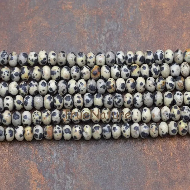

Fashion Dalmatian Jaspers Beads Jewelry Round Rondelle Spotted Jewelry Loose Beads Full Strands In 5*8 mm BE5821