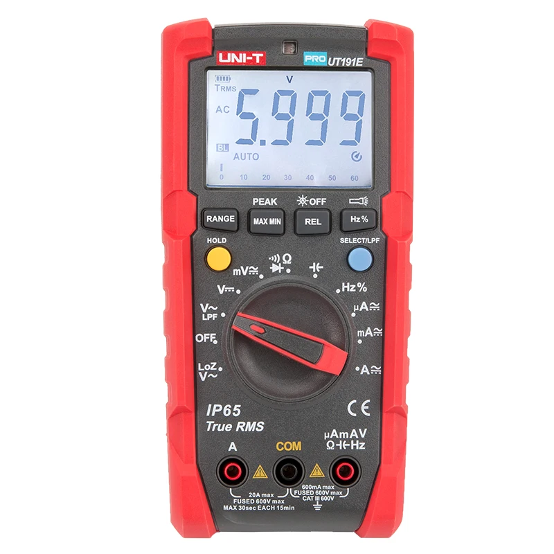 UNI-T True RMS мультиметр UT191E/UT191T цифровой 6000 дисплей 45~ 400 Гц переменный ток частотная характеристика Авто/ручной диапазон работы