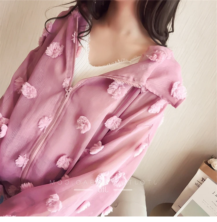 

U-SWEAR Summer Sunscreen Jacket Hoodied Outwear Casual Women Sweet Windbreaker Thin Coat Loose Jackets Sun Protection Clothing