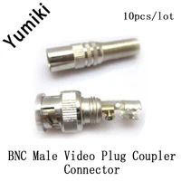 10pcslot copper pin cctv bnc male video plug coupler welded bnc connector