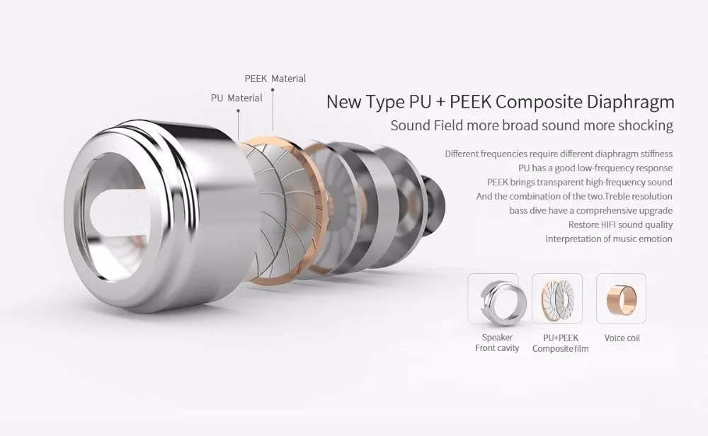 UiiSii BA T8 DT 200 Dual Dynamaic Drive наушники HiFi Super Bass In Ear с микрофоном Шумоподавление для смартфонов