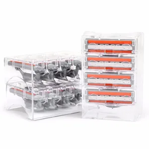 Запасные лезвия QShave для Мужской бритвы, оранжевое лезвие X3, 12 картриджей (только лезвия без ручки)