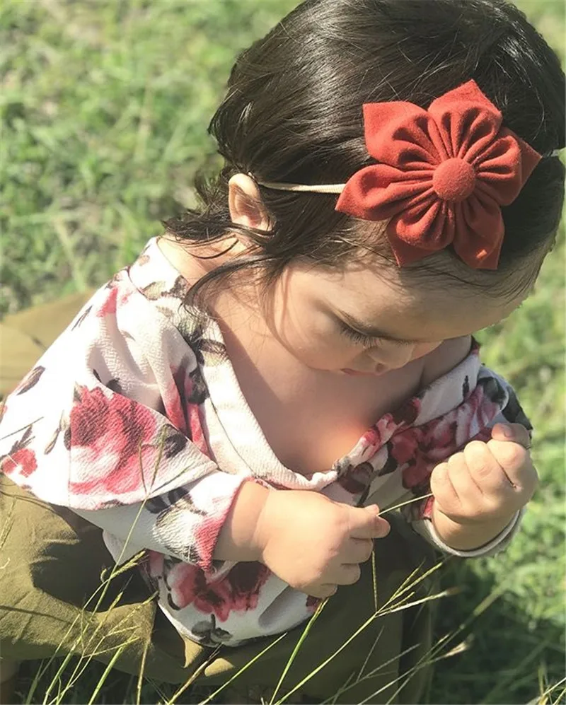 Toddler Kid Baby Girls Solid Color Off Shoulder Long Sleeve Fashion Romper Jumpsuit Outfits Set Clothes Hot Sale