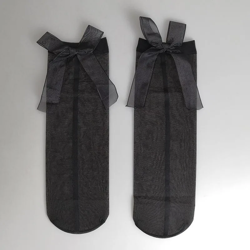 [COSPLACOOL] Модные дизайнерские пикантные Туфли носки с бантиком ультра тонкие