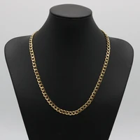 6mm choker chain necklace yellow gold filled classic curb chain link for women men