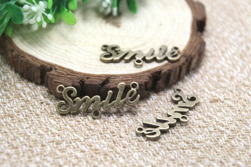 15 шт. Подвески в виде улыбки, антикварийный Тибетский Бронзовый Подвеска в виде улыбки, соединитель для улыбки 33x14 мм