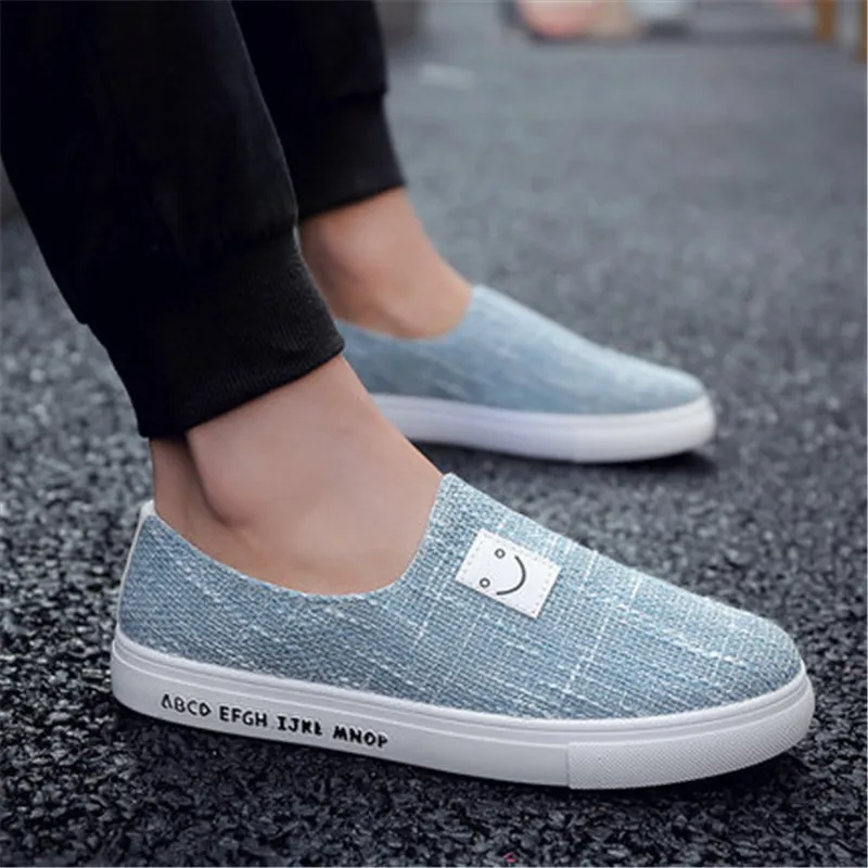 

Spring Autumn Patchwork Flat Pu Slip-On Sewing Canvas Sneaker Casual Men's Vulcanize Shoes Fashion 2019 Zapatos Comfortable New
