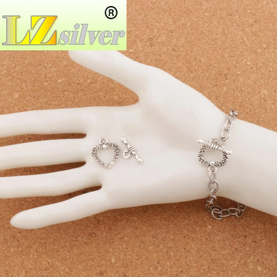 

Dots Heart Alloy Bracelet Toggle Clasp 16.5x19.5mm 100sets zinc alloy Jewelry Findings L854