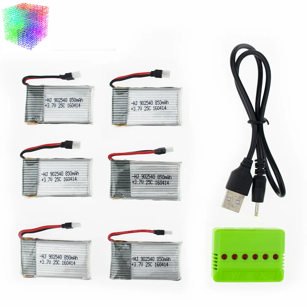 Литий полимерный аккумулятор Syma 3 7 в 850 мАч 6 шт. и зарядное устройство USB для syma x5 x5c