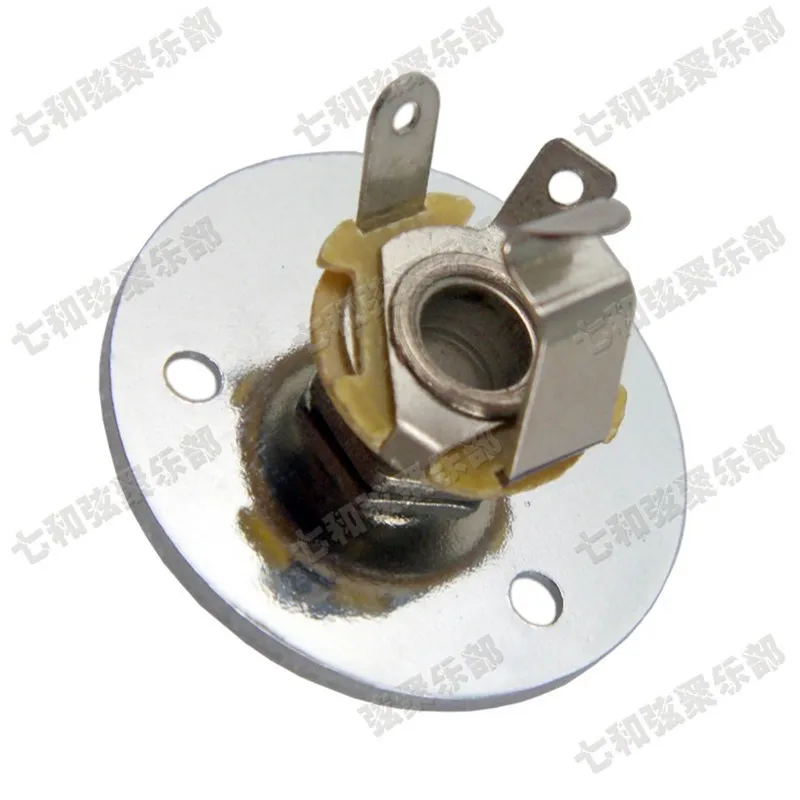 2 шт. хромированная круглая пластина 1/4 &quotразъем вход/выход разъем 6 35 для бас