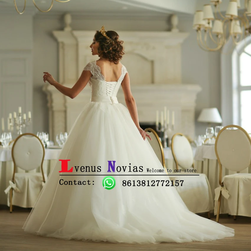Vestidos De Novia Высокое Качество Кот Кружева Принцесса Бальное платье свадебные